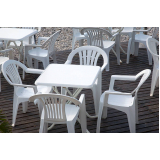 aluguel de mesas e cadeiras de plástico preço Vila Fátima