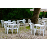 locação de mesas e cadeiras para festa preço Leme